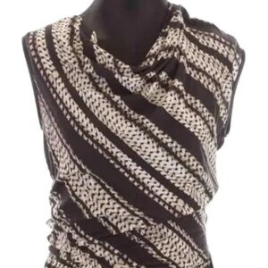 A/X ARMANI EXCHANGE Dress Black and White Striped Wrap Small NWT